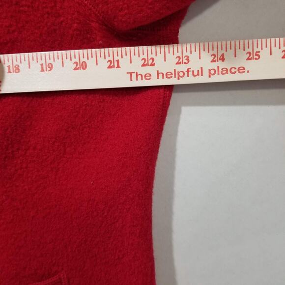 Lands' End Jacket Womens 18 Red Boiled Wool Collared Zip Front Patch Pockets - Picture 7 of 9